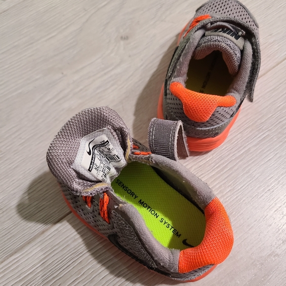 Nike Kids Lunarglide 4 Grey Orange - Picture 6 of 8